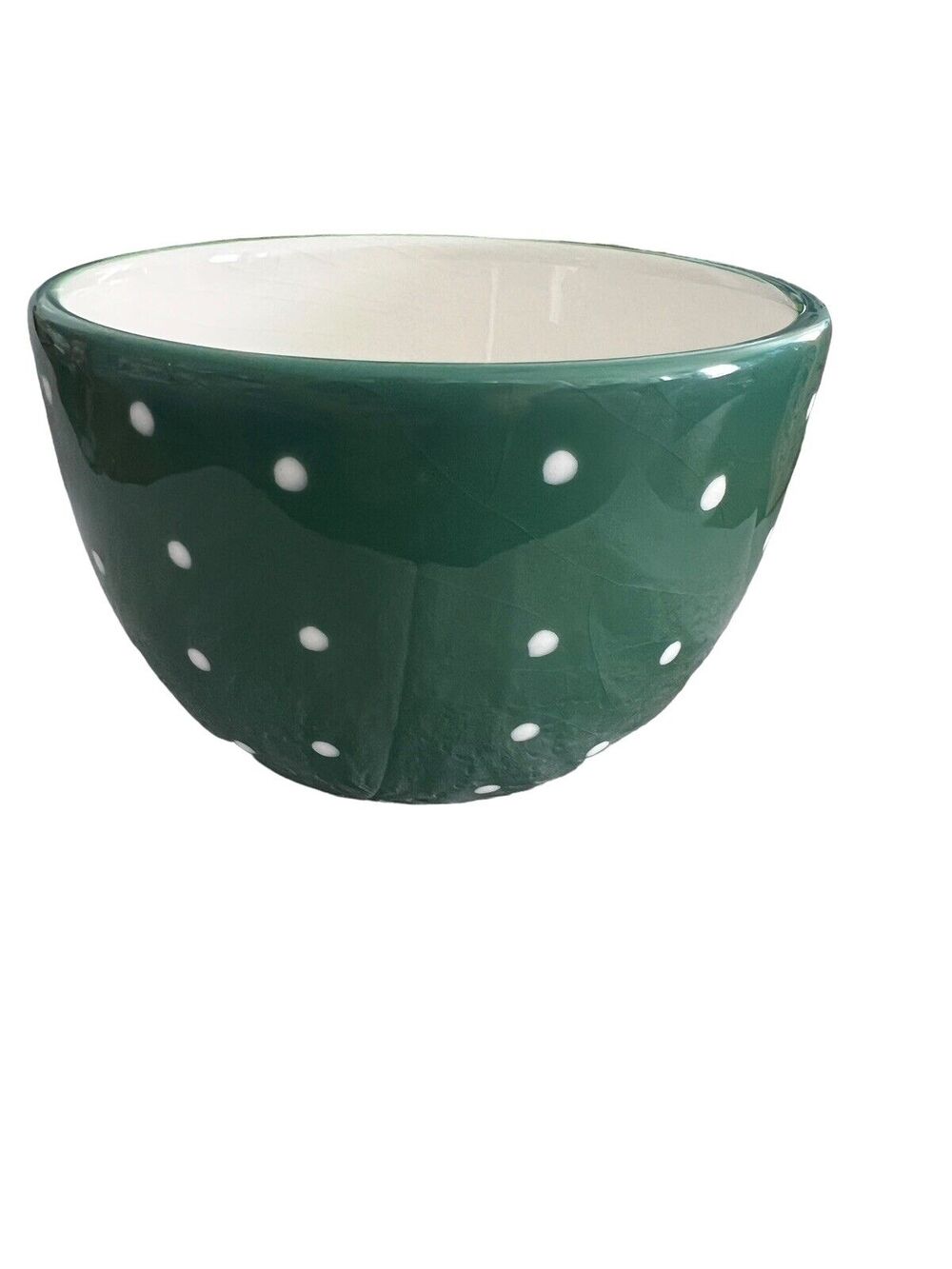 Boston Warehouse Trading Corp. Green with White Polka Dots Bowl 2006 Cute